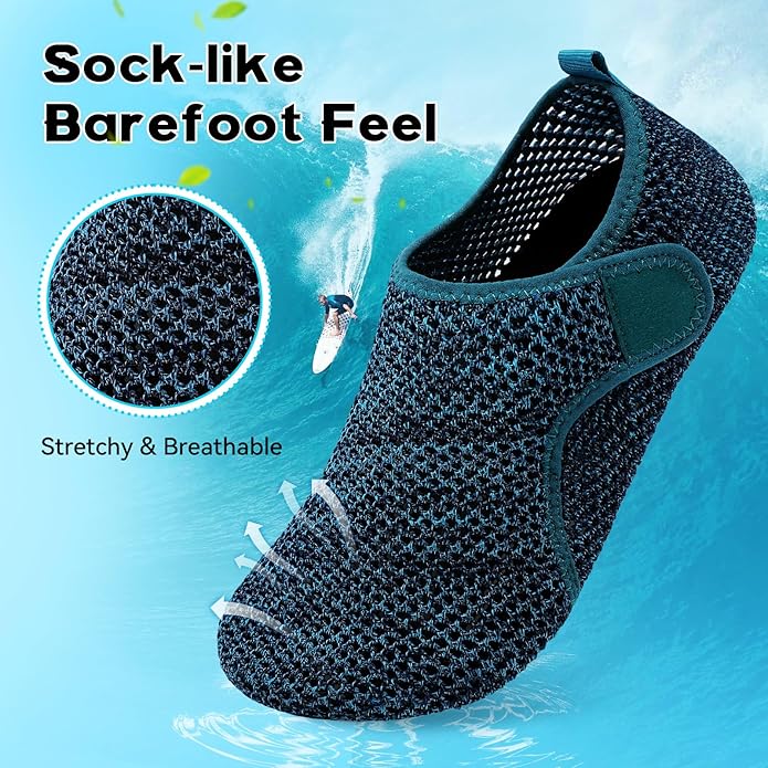 Scurtain Barefoot Water Shoes for Women Men Beach Swim Aqua Socks Summer Quick-Dry Sandals Slippers