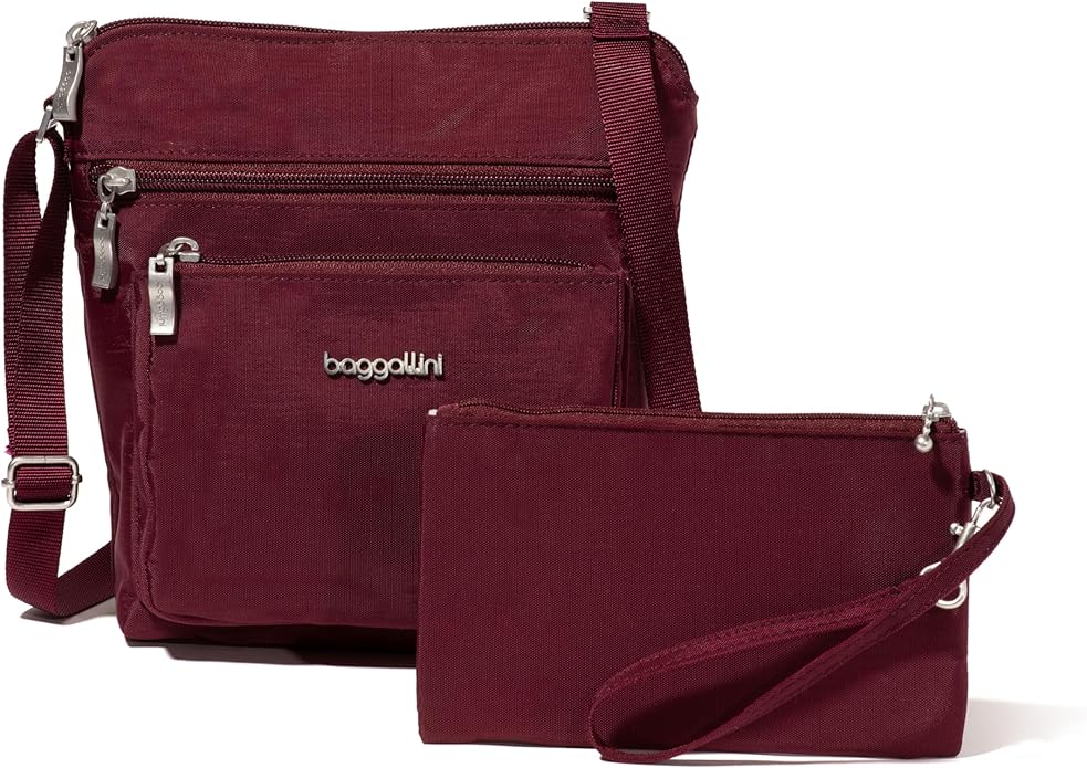 Baggallini Pocket Crossbody Bags for Women 8x8 Small Lightweight Durable Water-resistant Travel Purse W/Rfid