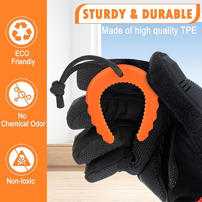 Crosize 8 Pack First Responder Door Stops, Door Jam for Law Enforcement, Police, Emergency Medical Services, Black& Orange Door Stoppers Wedge