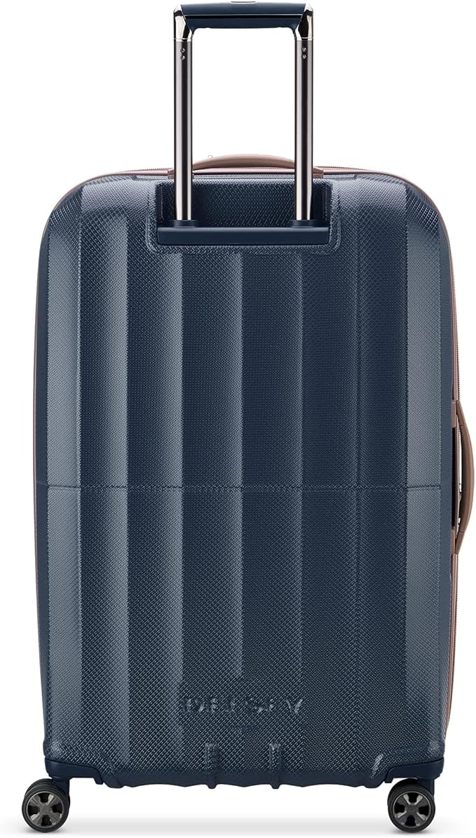 DELSEY PARIS Carrousel Hardside Expandable Luggage with Spinner Wheels, Navy, Checked-Large 28 Inch