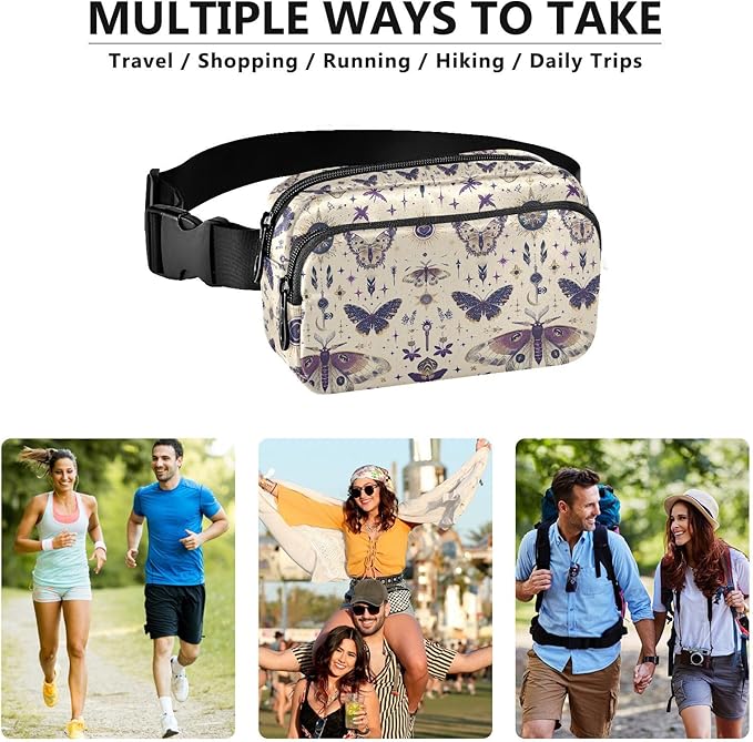 Celestial Butterfly Fanny Pack for Women Men Water Resistant Fashion Waist Packs with Adjustable Strap Belt Bag for Travel Workout Jogging Hiking 21220453
