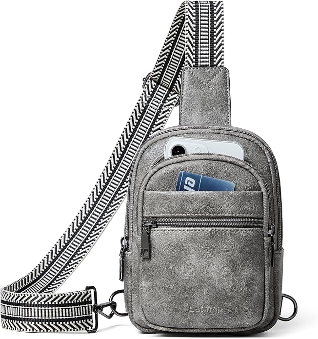 Sling Bag For Women Faux Leather Small Casual Daypack Backpack Fanny Pack Crossbody Chest Bags Purse