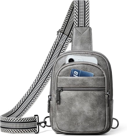 Sling Bag For Women Faux Leather Small Casual Daypack Backpack Fanny Pack Crossbody Chest Bags Purse