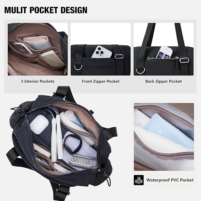 ROULENS Small Gym Bag for Women 2 Set Mini Gym Duffle Bag with Wet Compartment and Coin Wallet, Gym Tote Bag for Workout/Sport/Travel
