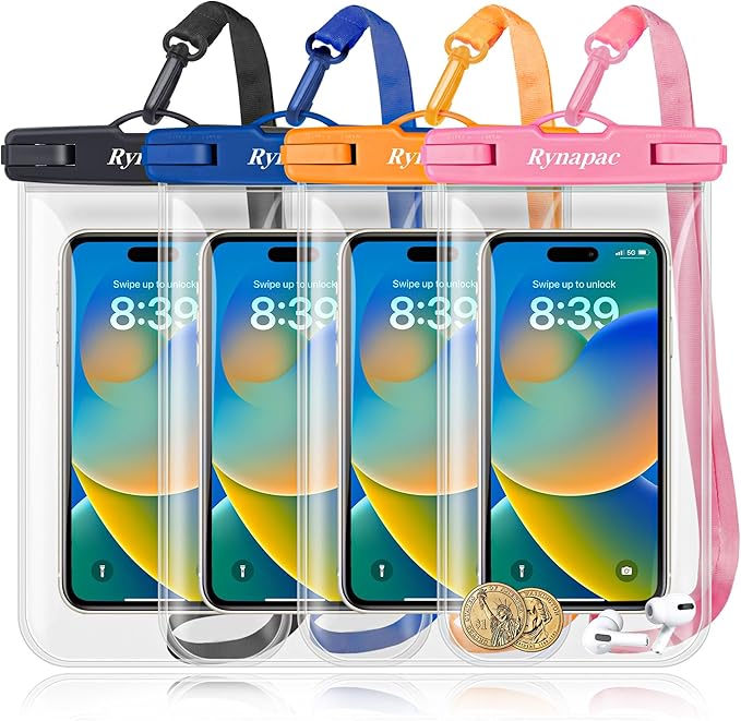 Waterproof Phone Pouch - 2 Pack, IPX8 Waterproof Phone Case with Lanyard for iPhone 17 16 15 Pro Max, Cell Phone Dry Bag for Beach Vacation Travel Cruise Essentials, Touch Screen, Up to 8.5"
