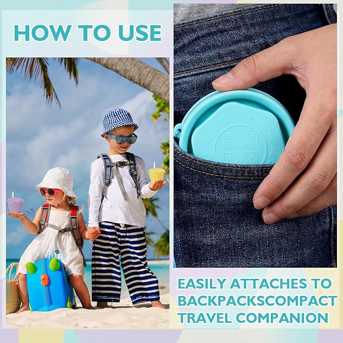 Patelai 3 Pack Silicone Collapsible Travel Cups with Straws 6oz Foldable Water Cup Bpa-free Folding Camping Mug Small Portable Drinking Cup with Lid for Travel Hiking Summer Outdoors