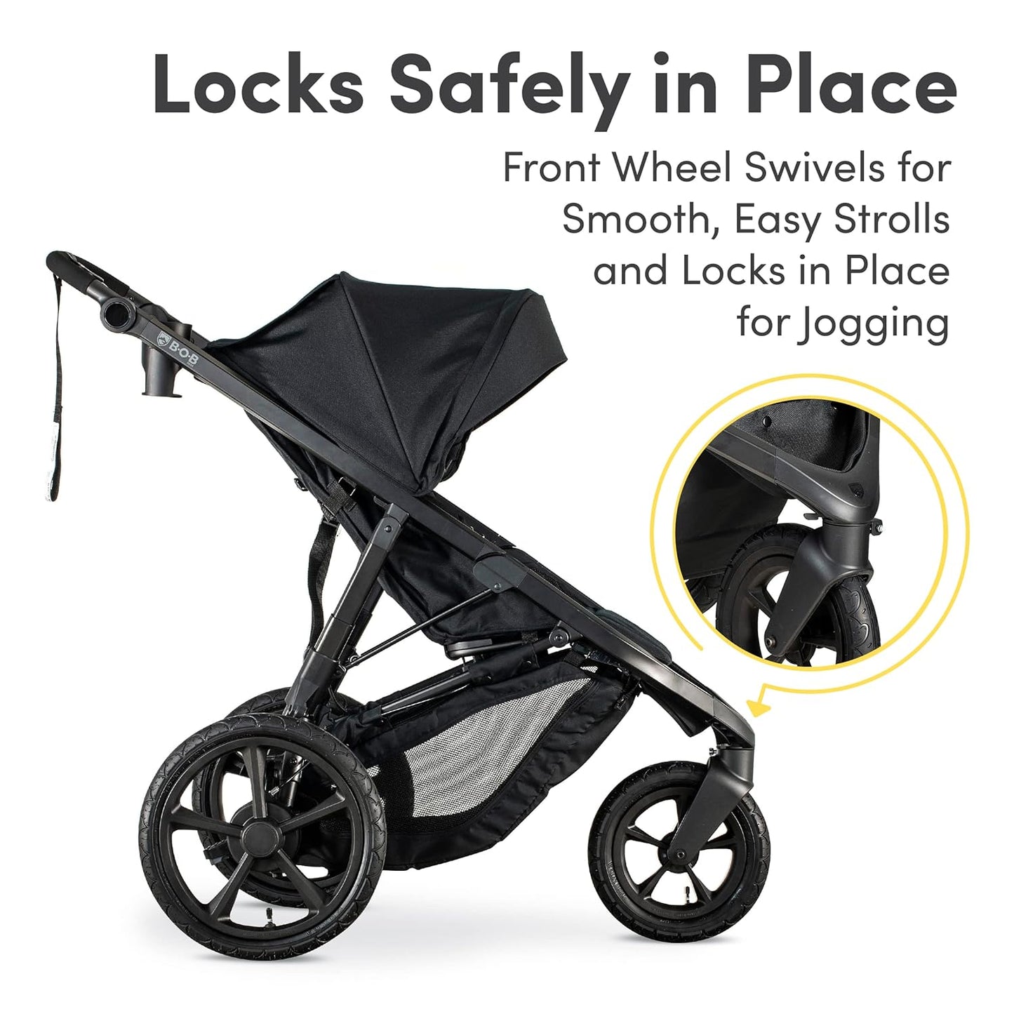 BOB Gear Wayfinder Jogging Stroller with Independent Dual Suspension, Air-Filled Tires, and 75-Pound Weight Capacity, Nightfall