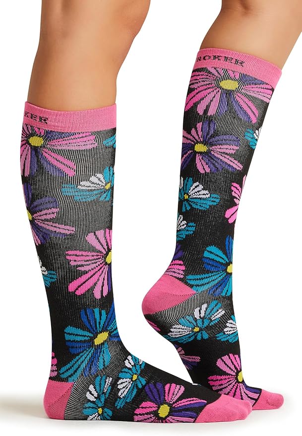 Cherokee Women's 10-15mmHg Compression Socks – Fun Print Knee Highs with Light Support, Soft Feel - PRINTSUPPORT