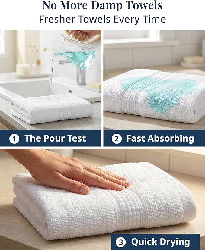 White Hand Towels for Bathroom - Pack of 4 (16"x28") 100% Cotton Hand & Face Towels - Soft, Durable, Quick Dry & Highly Absorbent, Fingertip Towel for Bathroom - Great for Gym, Salon, Spa & Family Use
