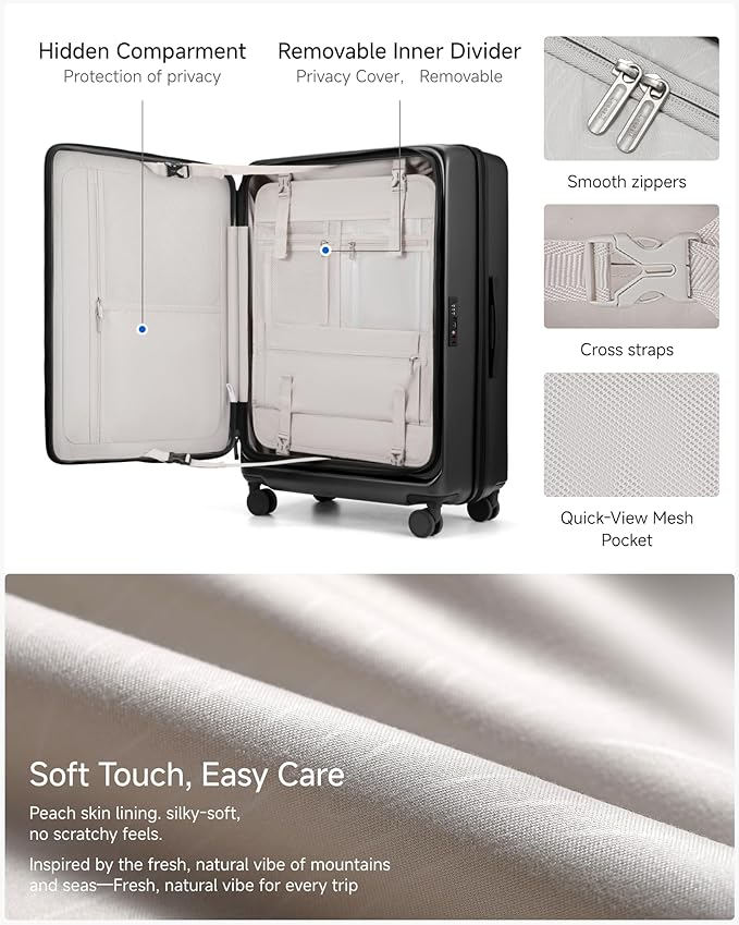 LUGGEX Checked Suitcase Top Opening, FLT Expandable Polycarbonate Hard Shell Suitcase with Wheels (FX-Lite, Black, 30 Inch, 105L-115L)
