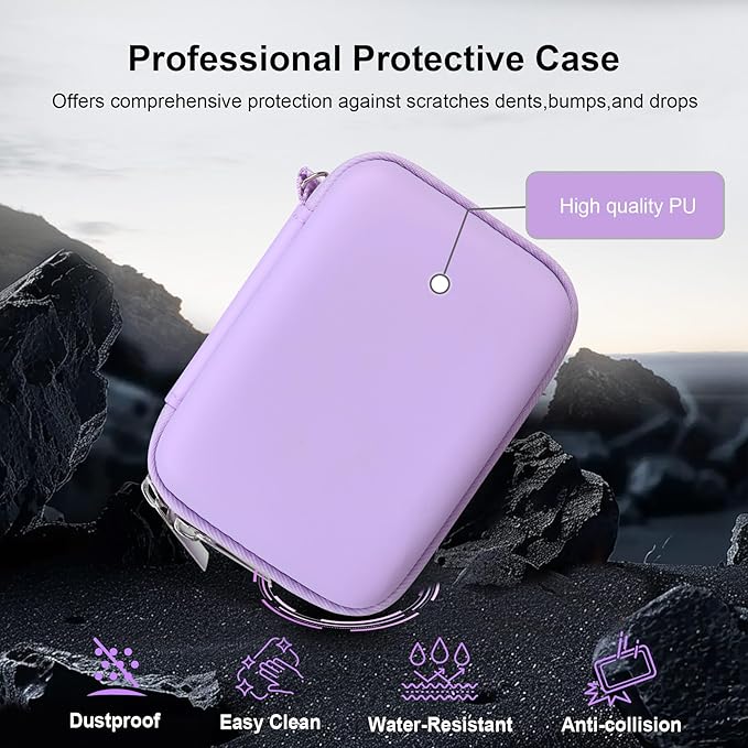 RAIALL Carrying Case for Canon PowerShot SX740/ SX730/ SX720/ SX710/ SX610/ SX260/ ELPH 360 HS Digital Camera, Vlogging Camera Travel Hard Bag, Mesh Pocket for Battery, SD Cards and USB Cable, Purple