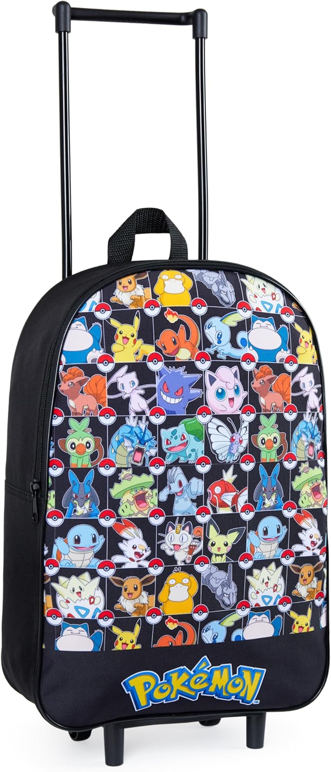 Pokemon Kids Foldable Trolley Suitcase 15”, 10.5 Litres 2 Wheels Black (S/15inch -10.5L, Black Aop)