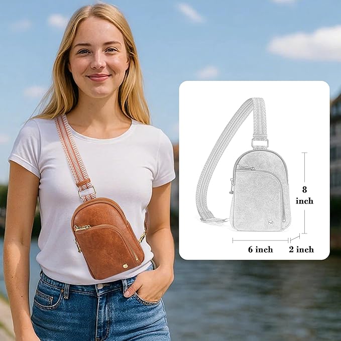 Haytijoe RFID Anti-Theft Sling Bag for Women, Small Crossbody Travel Purse with Locking Zippers, Lightweight Everyday Bag