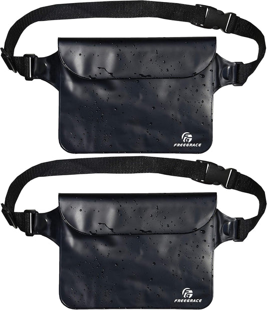 Freegrace Waterproof Pouches with Waist Strap / Pouch Case Bundle Set- Keep Your Phone & Valuables Dry and Safe - Waterproof Dry Bags for Boating Swimming Snorkeling Kayaking Beach Water Parks Pool