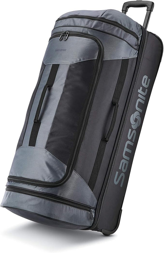 Samsonite Andante 2 Wheeled Duffel Bag – 32-Inch Durable Rolling Luggage with Inline Skate Wheels, Push-Button Handle & Spacious Compartments – Travel-Friendly and Lightweight - Riverrock/Black