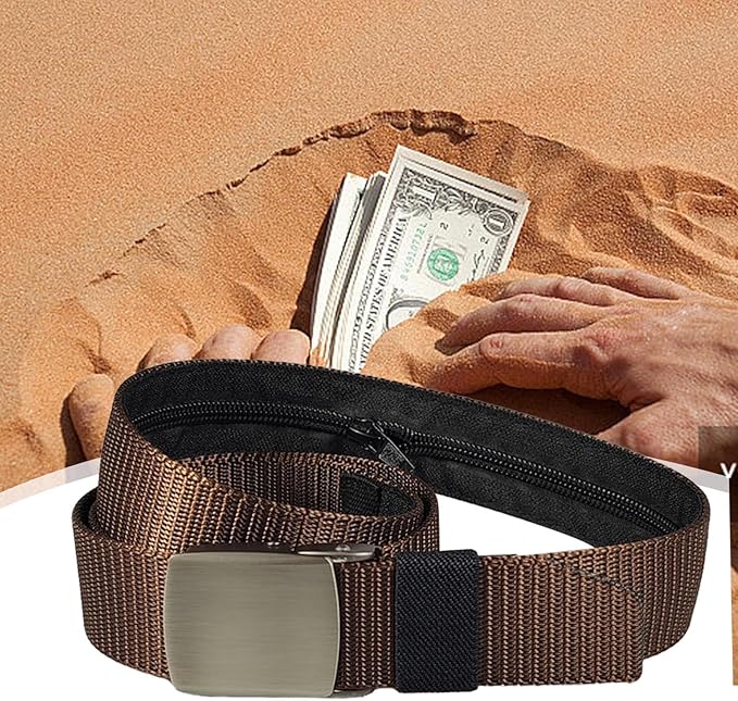 Money Waist Belt, Hidden Travel Pouch, Security Wallet with Blocking, Adjustable Strap for Documents Currency Tickets, Travel Gear, Anti Theft Belt for International Trips