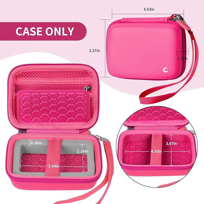 Comecase Carrying & Protective Case for Digital Camera, for CAMKORY/for Kodak Pixpro/for Canon PowerShot ELPH 180/190 / for Sony DSCW800 DSCW830 Cameras for Travel - Bright Pink