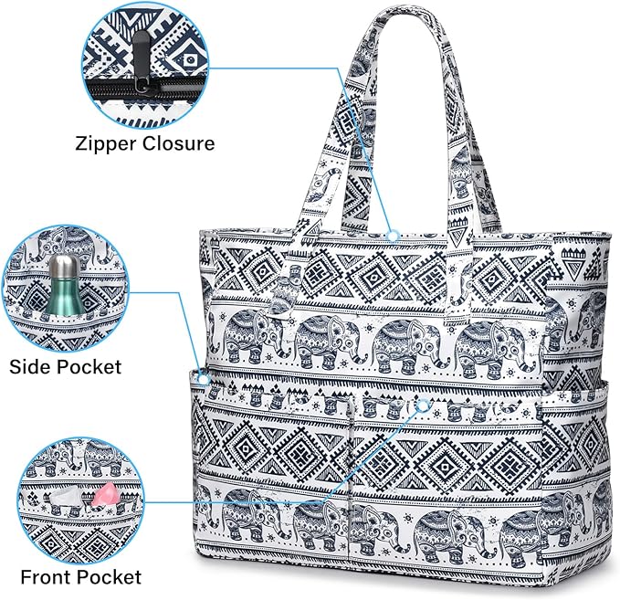 oscaurt Beach Bags for Women Large Waterproof Sandproof Beach Tote Swim Pool Bag with Zipper for Travel Vacation Essentials