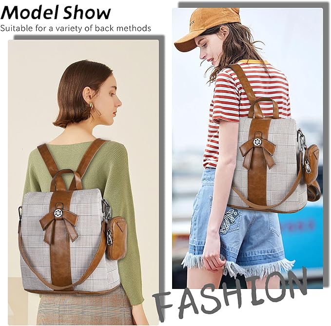 ZOCAI Backpack Purse for Women Fashion Backpack Purses PU Leather Daypacks Anti-Theft Shoulder Bag Satchel Purse