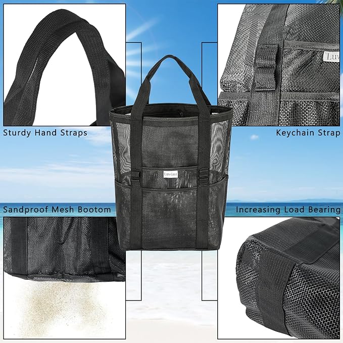 Luwint Large Mesh Dive Bag Scuba Gear Backpack Foldable Bag for Snorkeling Diving, Water Sports, Beach, Duffle Gym Bag