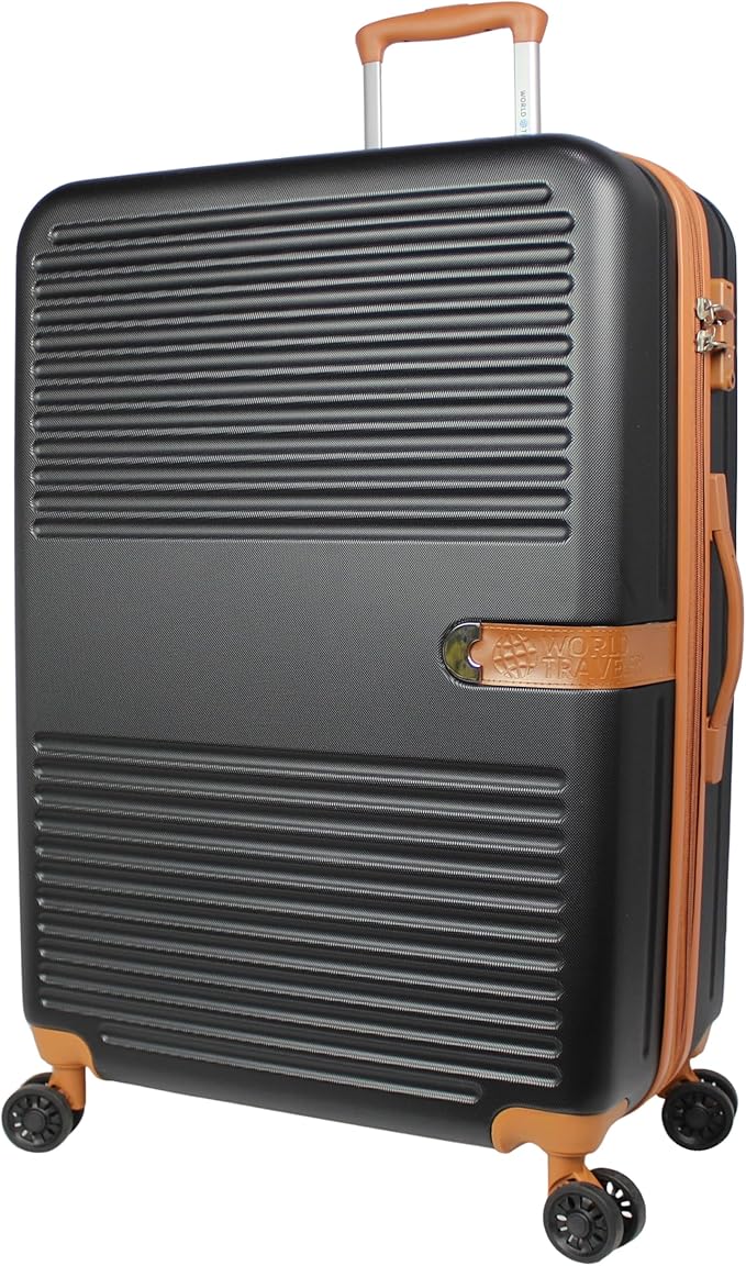 World Traveler Garland Lightweight Hardside 28-Inch Expandable Spinner Luggage with TSA Lock - Black