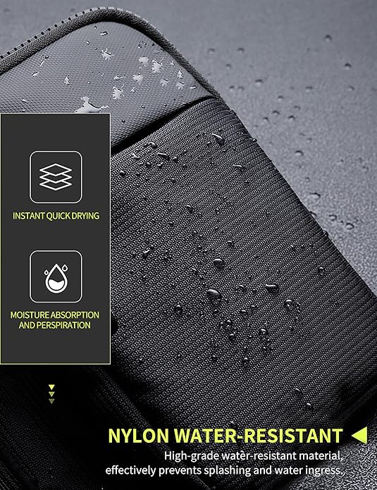 Peicees Mini Anti Theft Crossbody Sling Bag Small Chest Bag Dual Pocket Water Resistant Fanny Pack Running Phone Holder