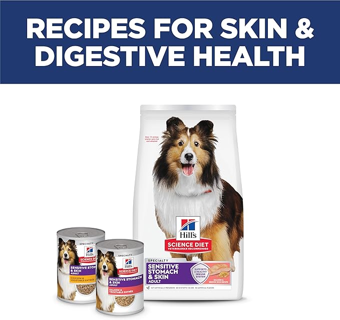 Hill's Science Diet Adult 1-6 Sensitive Stomach & Skin Dry Dog Food, Salmon Recipe, 24 lb. Bag