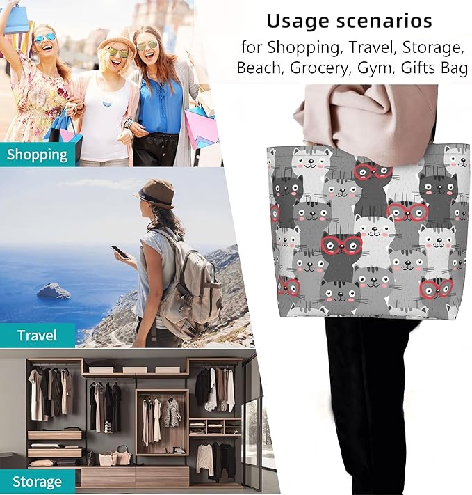 Tote Bag for Women Large Beach Bag Reusable Grocery Bags Handbag for Travel Shopping