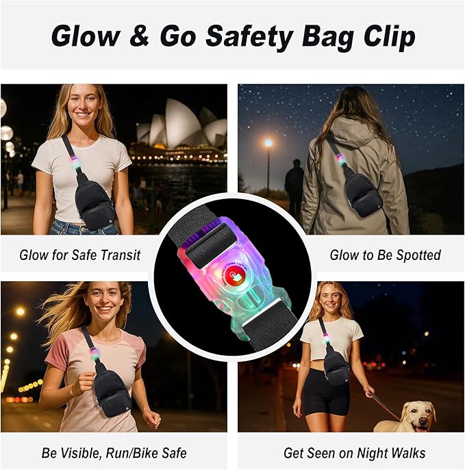NEICOA Anti Theft Crossbody Bags for Women Small Nylon RFID Sling Bag Lightweight Travel Purse for Daily Casual Use(LED Black)