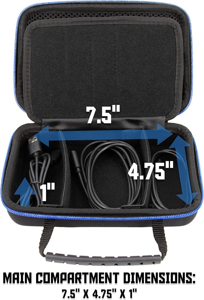 CASEMATIX Hard Shell Electronics Organizer Travel Case with 2 Adjustable Cable Bag Dividers, 3 Zipper Pouches and Elastic Cable Loops - Compact and Protective Charger & Travel Cord Organizer