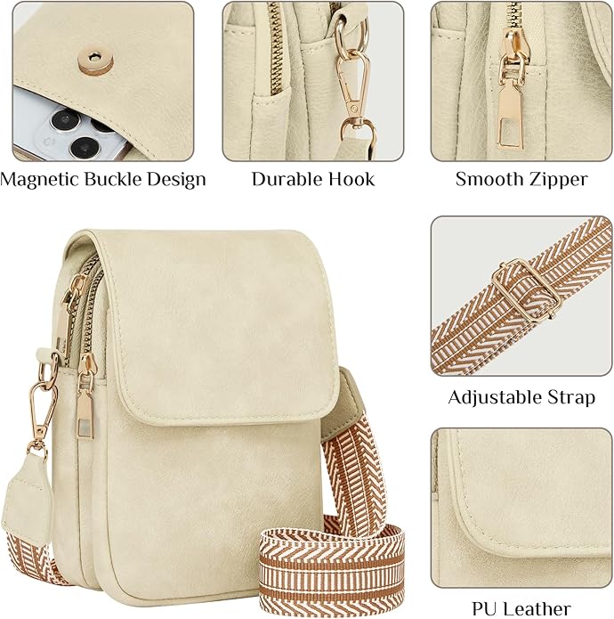 Fashion Small Crossbody Bags for Women Trendy Designer Cell Phone Purses Wallets with Card Holder Anti Theft Travel