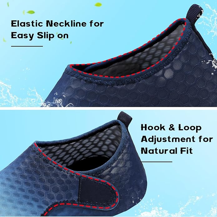 Scurtain Barefoot Water Shoes for Women Men Beach Swim Aqua Socks Summer Quick-Dry Sandals Slippers