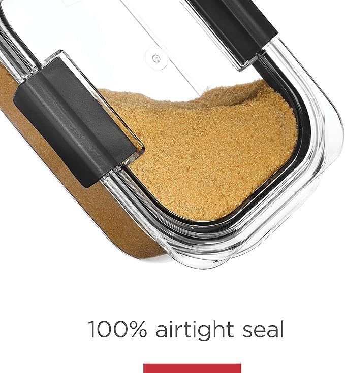 Rubbermaid Brilliance Pantry Airtight Food Storage Container,BPA-Free 7.8 Cup,Ideal for Brown Sugar - Efficient,Leak-Proof and Dishwasher-safe,(Pack of 2)