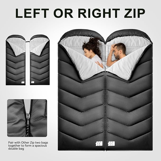 Sleeping Bag for Adults Warm Weather, Compact Lightweight Backpacking Sleeping Bag with Compression Sack, Camping Essentials Gear for Hiking Travel Climbing Outdoor & Indoor Use