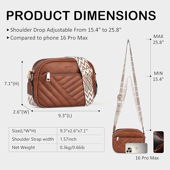 TANTOMI Small Crossbody Bags for Women, Small Purses with Card Slots Phone Purse Wide Adjustable Strap
