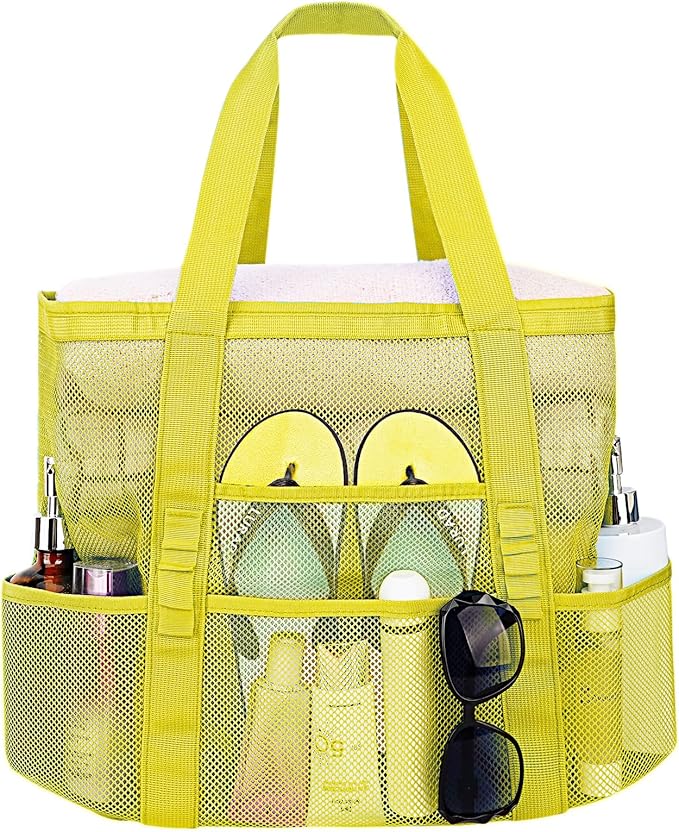 Mesh Beach Bags for Women - Family Beach Tote Bag for Toys, Towels, Travel Vacation Cruise Essentials