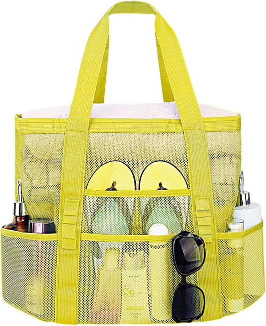Mesh Beach Bags for Women - Family Beach Tote Bag for Toys, Towels, Travel Vacation Cruise Essentials
