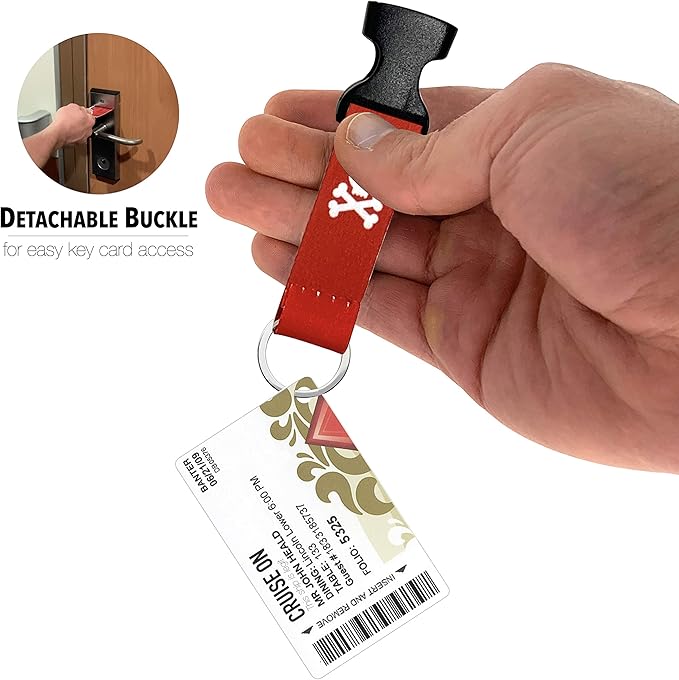 Cruise On Cruise Lanyard for Ship Cards – 2-Pack Retractable Badge & Waterproof Key Card Holder for Ship Cards – Cruise Essentials 2026-2027, Perfect for Travel & Vacation (Red Pirate)