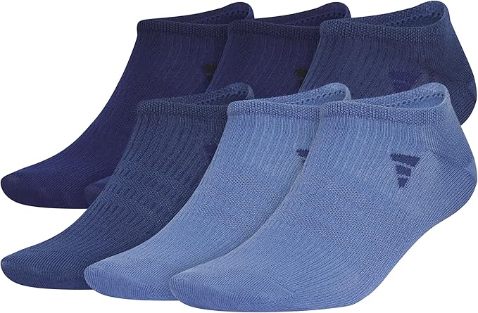 adidas Men's Superlite No Show Socks (6 Pairs) Lightweight & Breathable