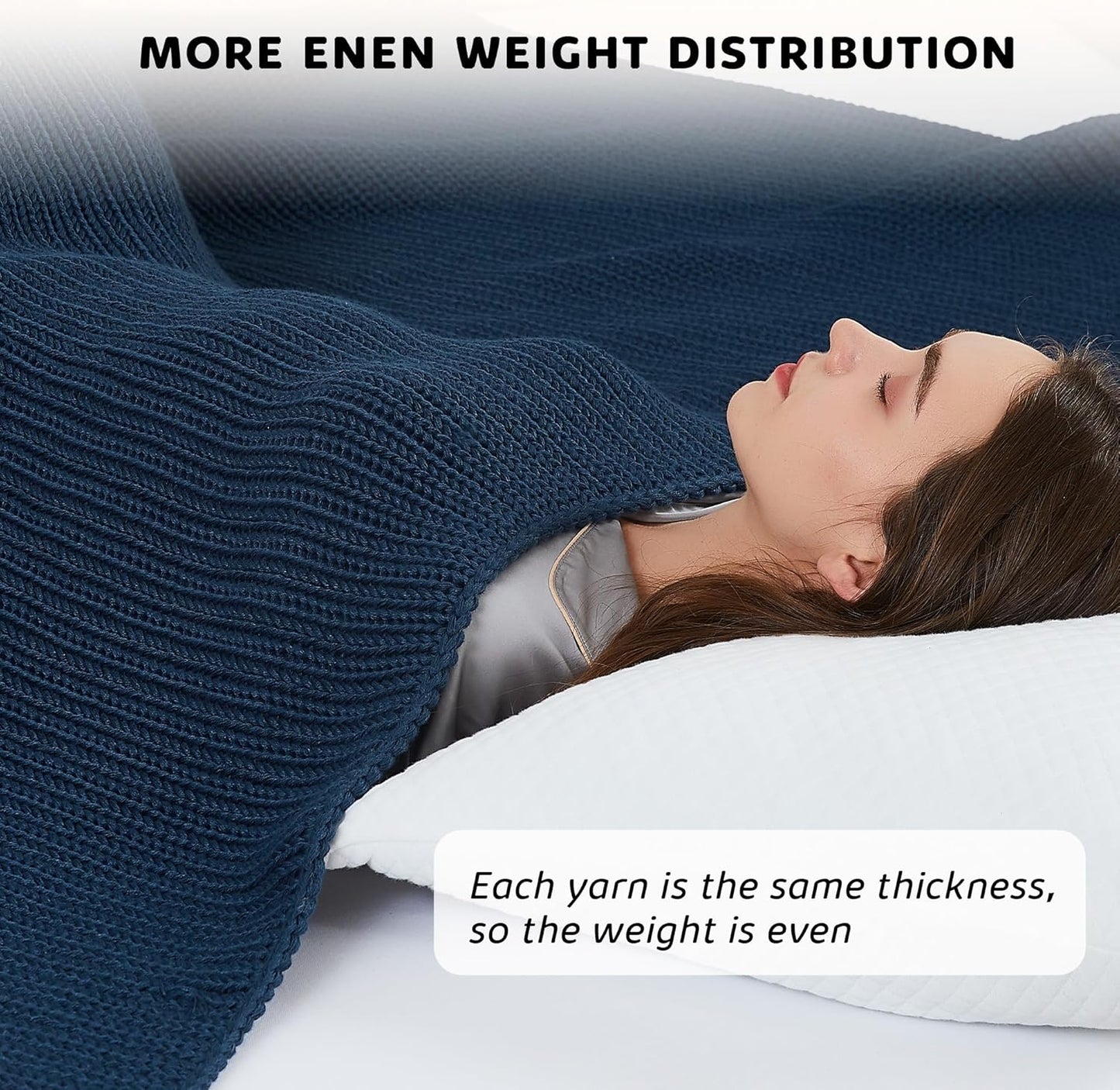 L'AGRATY Knitted Weighted Blanket - 48"x72" 15lbs Cooling Chunky Knit Heavy Blanket for Adults Braided Crochet Throw Thick Cable Yarn Knit Decorative No Beads Evenly Weighted Machine Washable