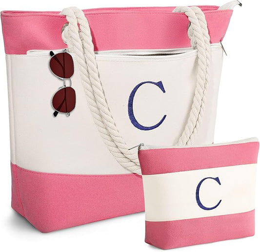 YOOLIFE Beach Bags for Women - Travel Canvas Beach Tote, Pool Waterproof Bag, Travel Essentials, Gifts for Women Birthday