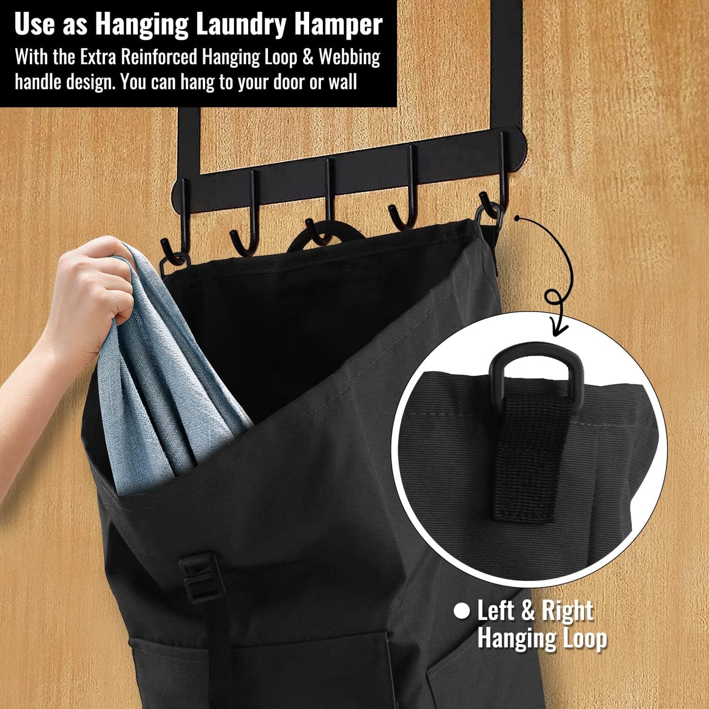 Laundry Bag Backpack, 125L, Extra Large with Shoulder Straps, Adjustable & Extendable Design, Hamper 3 Pockets for Laundromat, College, Travel, Camping