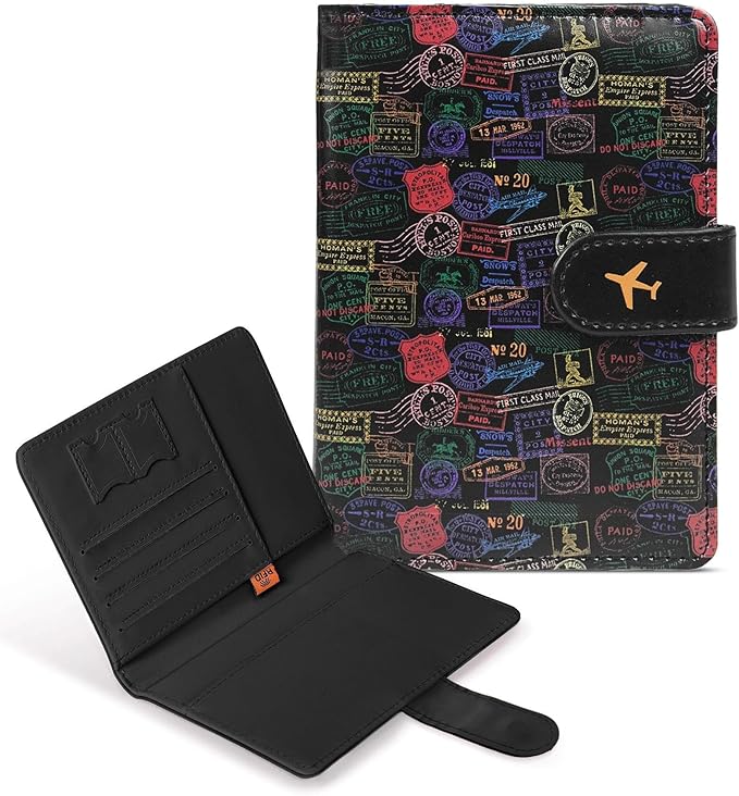COSHAYSOO Personalized RFID Passport Holder for Travel Women Passports Cover Case Air Essentials Airplane Flight Accessories Airline Plane Flying Must Haves Christmas Gifts for Woman Travelers Vintage