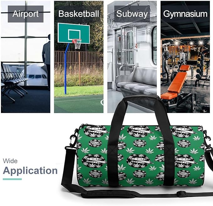 Dance Sports Gymnastics Bag Weedleaf Pot Stoner Art Foldable Gym Bags Lightweight Travel Sports Bag Unisex Gym Duffel Bags