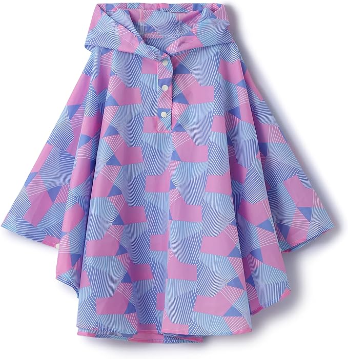 Spmor Kids Rain Poncho Hooded Jacket Rain Coat