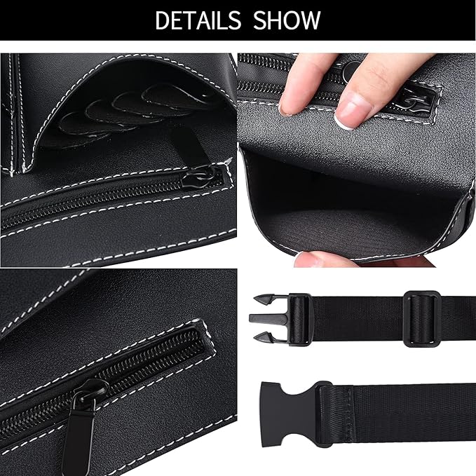 Noverlife Hairdresser Scissor Bag, Barber PU Leather Waist Pouch, Professional Hairdressing Tools Storage Holster with Waist Belt, Hair Salon Scissor Storage Waist Bag for Hairstylist