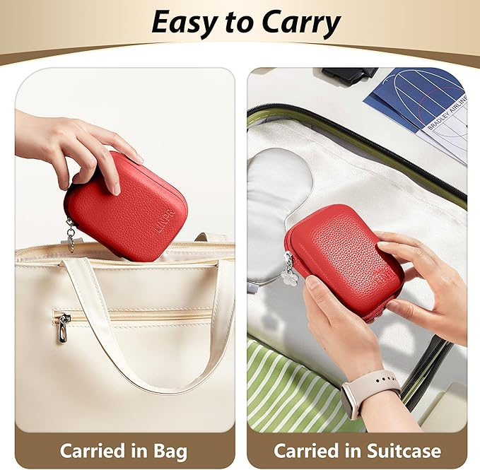 Digital Camera Case for CAMKORY, KODAK PIXPRO FZ45/FZ55, Canon IXUS 285 HS, Lecran, Small Travel Compact Camera Holder with Mesh Pocket for Accessories SD Card (Tomato Red)