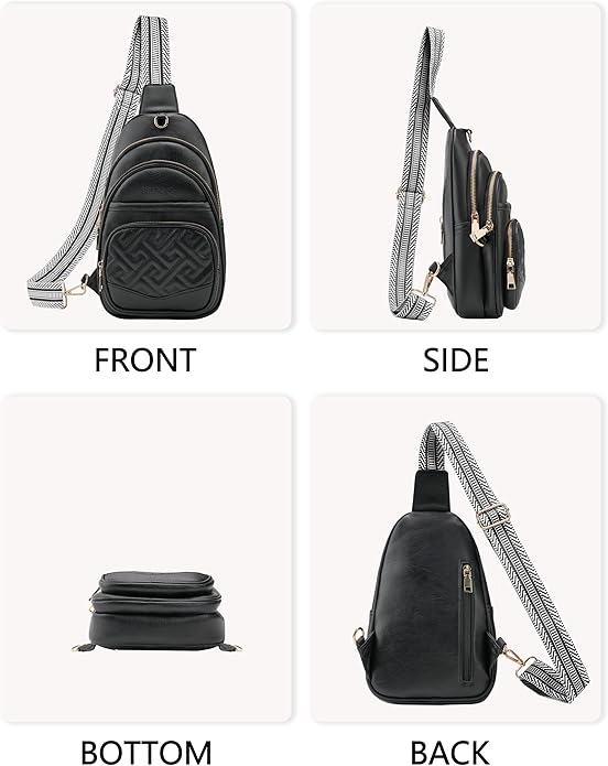 Anti Theft Crossbody Bags for Women, RFID Vegan Leather Sling Purse, Travel Chest Bag & Fanny Pack