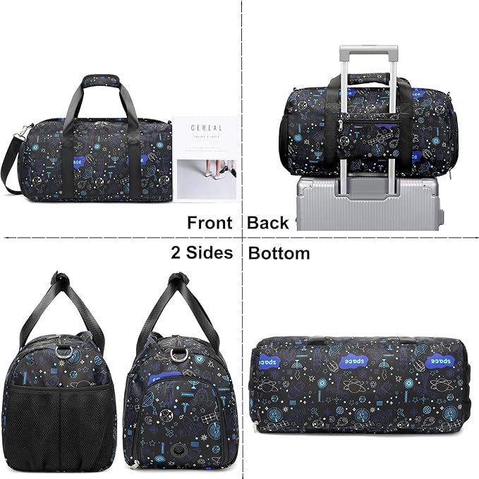 Dance Bags for Teens - Duffle Overnight Sports Gymnastics Gym Weekender Travel Carry On Bag with Shoe Compartment for Teen Boys