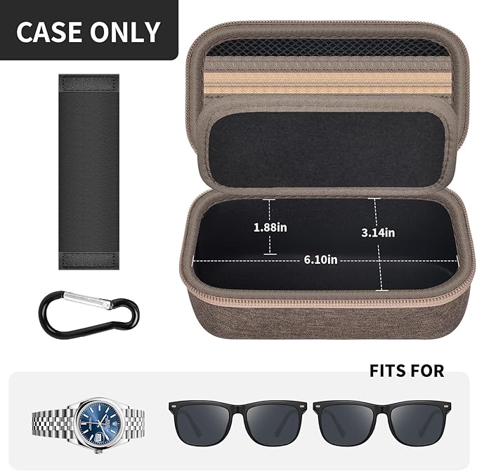 Travel Sunglass Organizer Case for Quay Polarized Sunglasses Men Women, Trendy Glasses Storage Box (Bag Only)